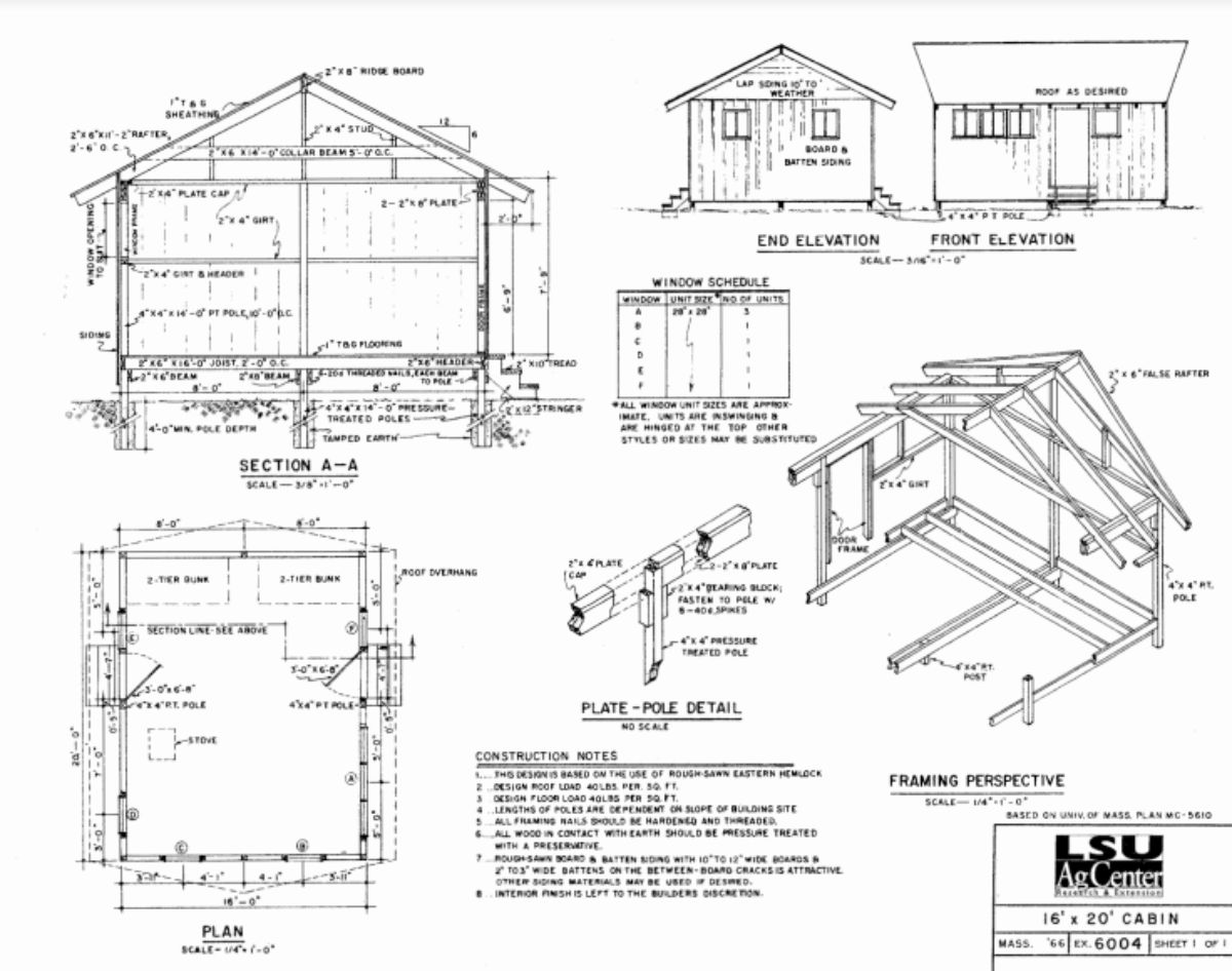 Log cabin design on paper