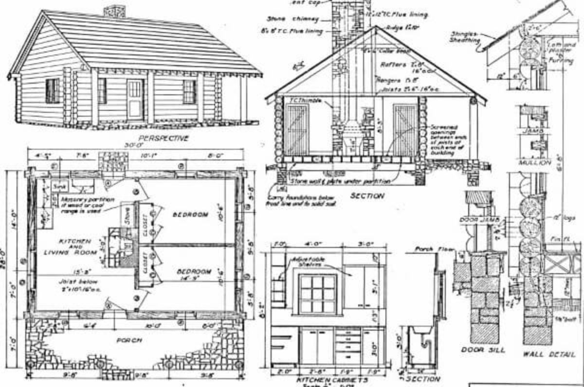 2 bedroom cabin plan