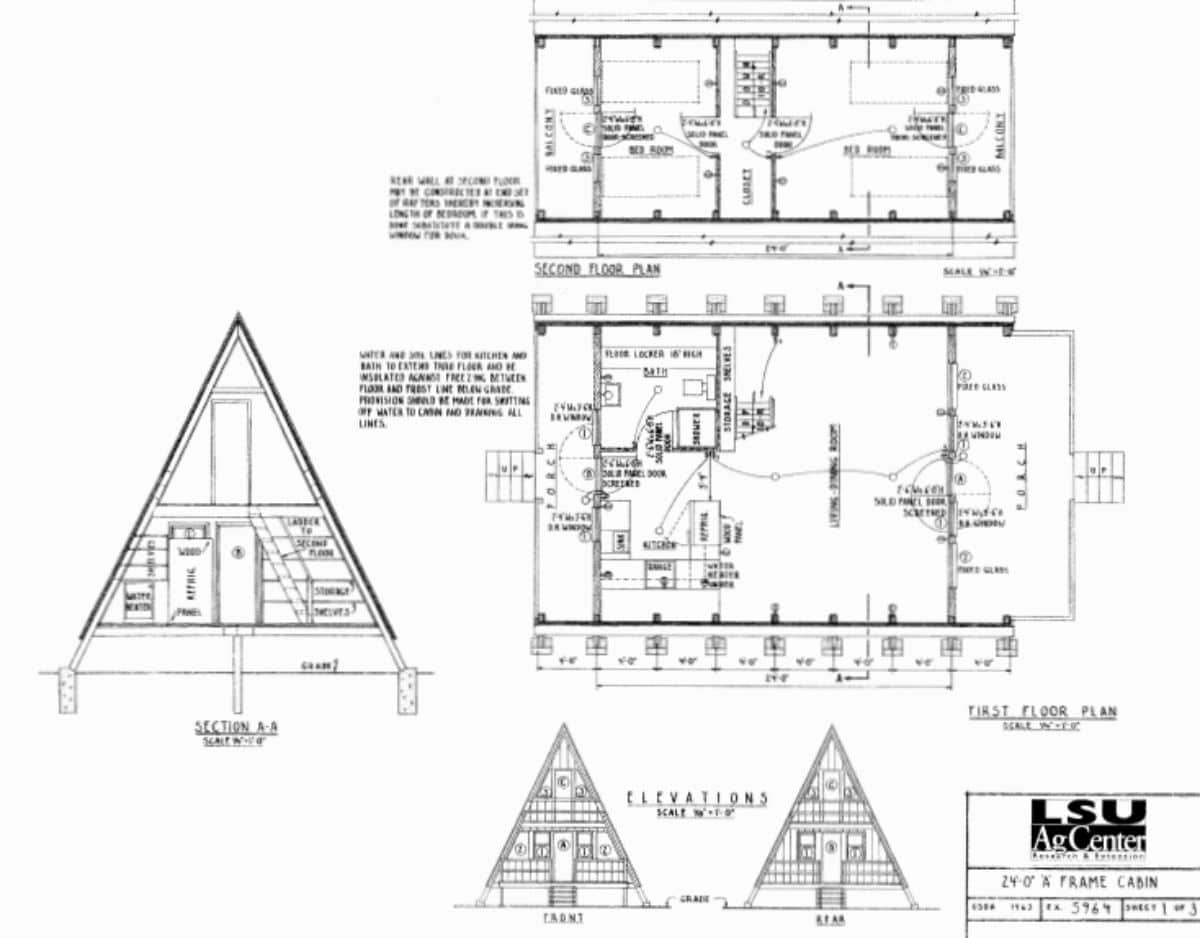 Log cabin design on paper