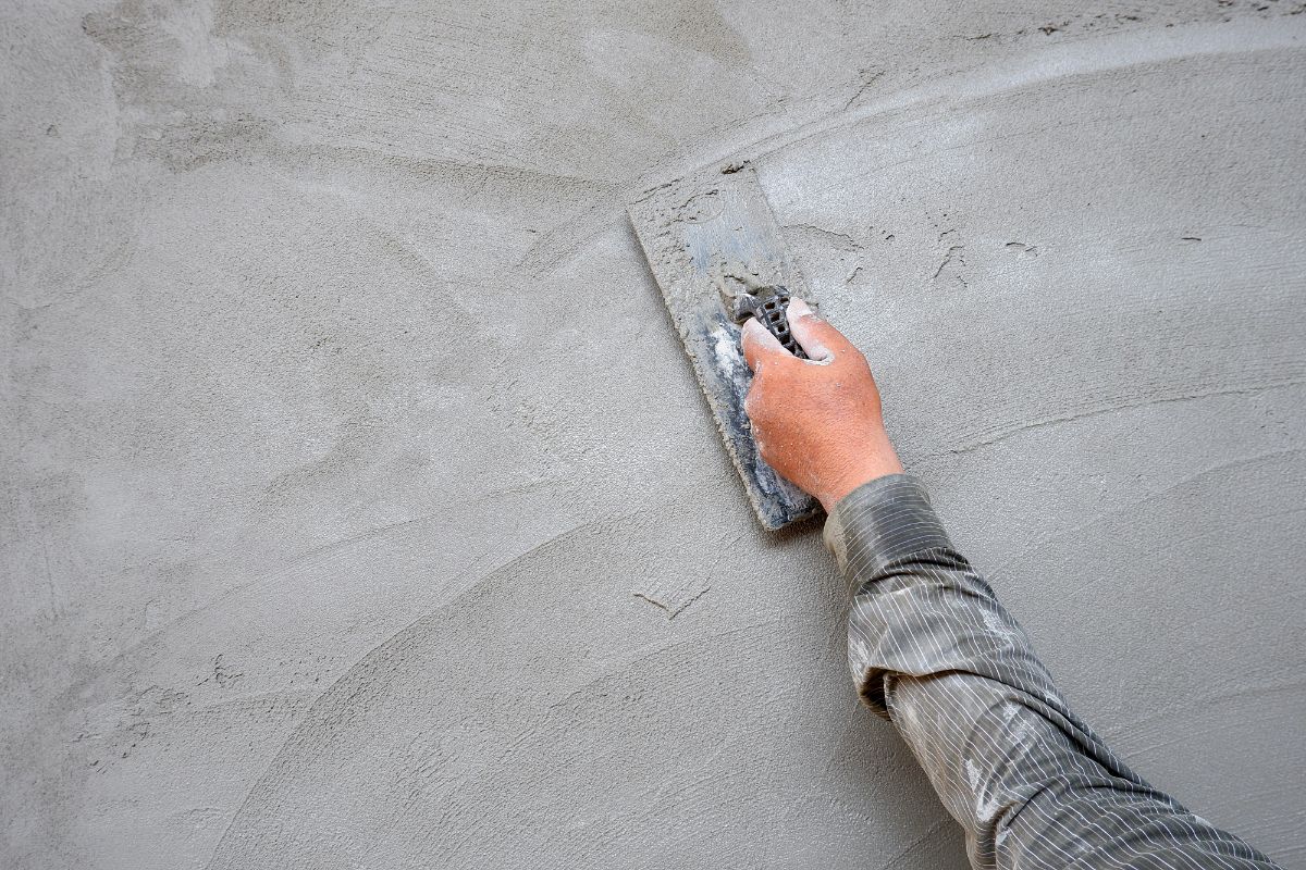 Trowel being used