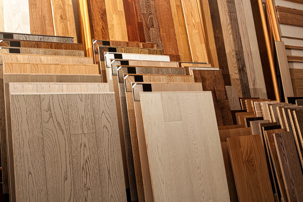 Pile of different styles of Wooden Flooring