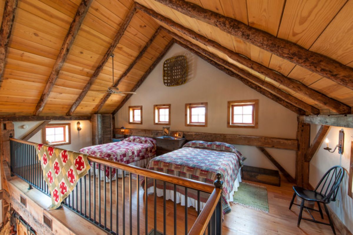 Cabin Loft With Metal Railing 