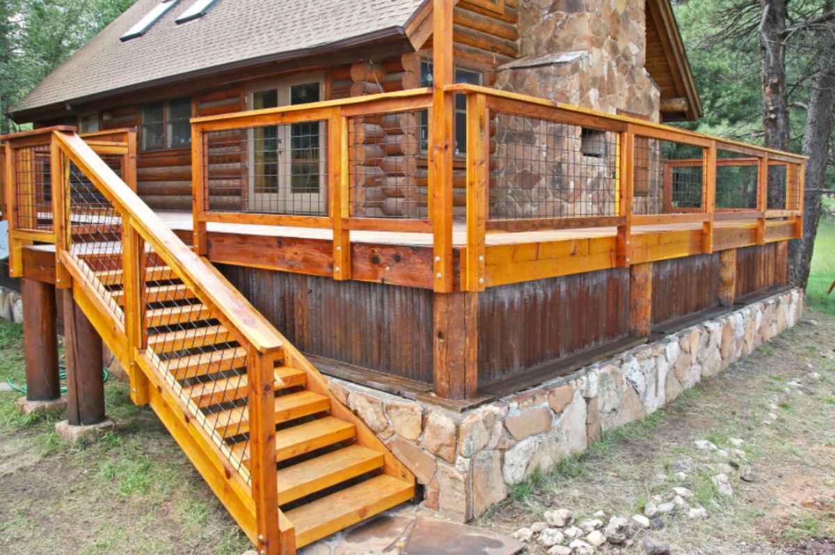 porch decking log cabin