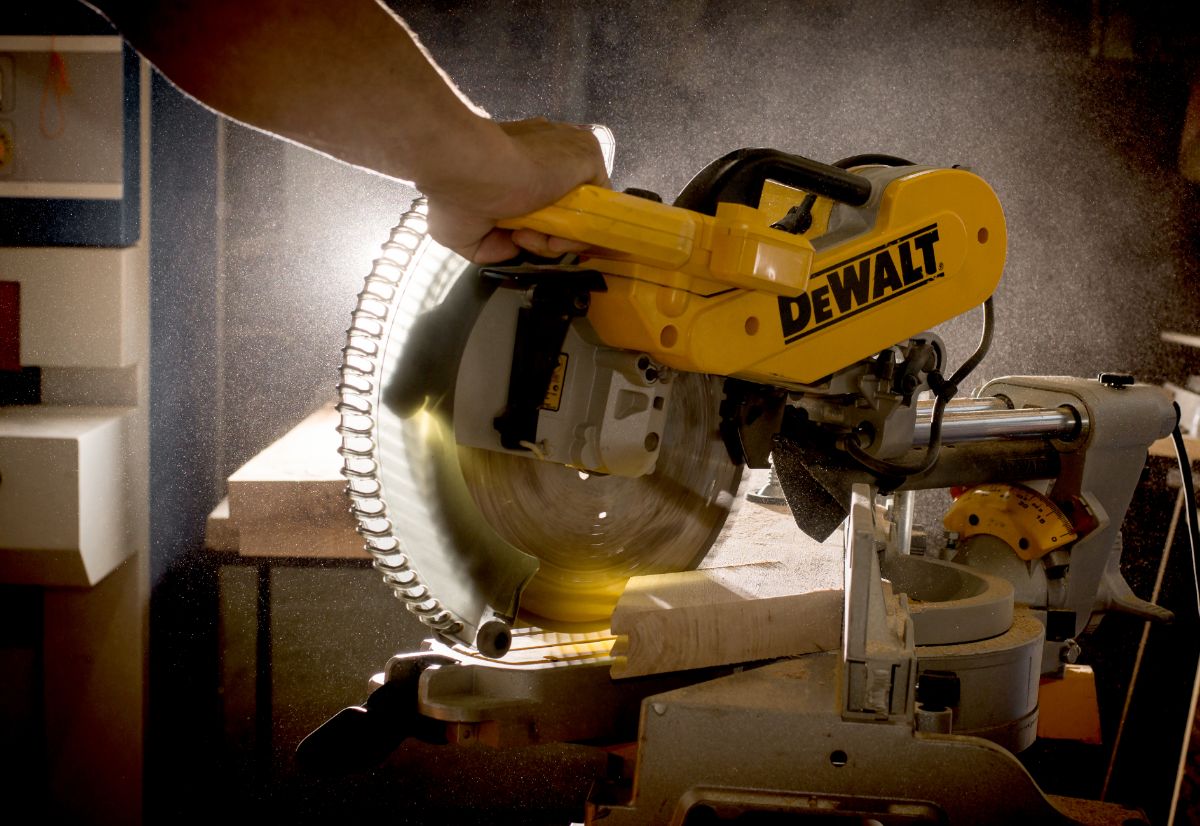 table saw being used for a wood project