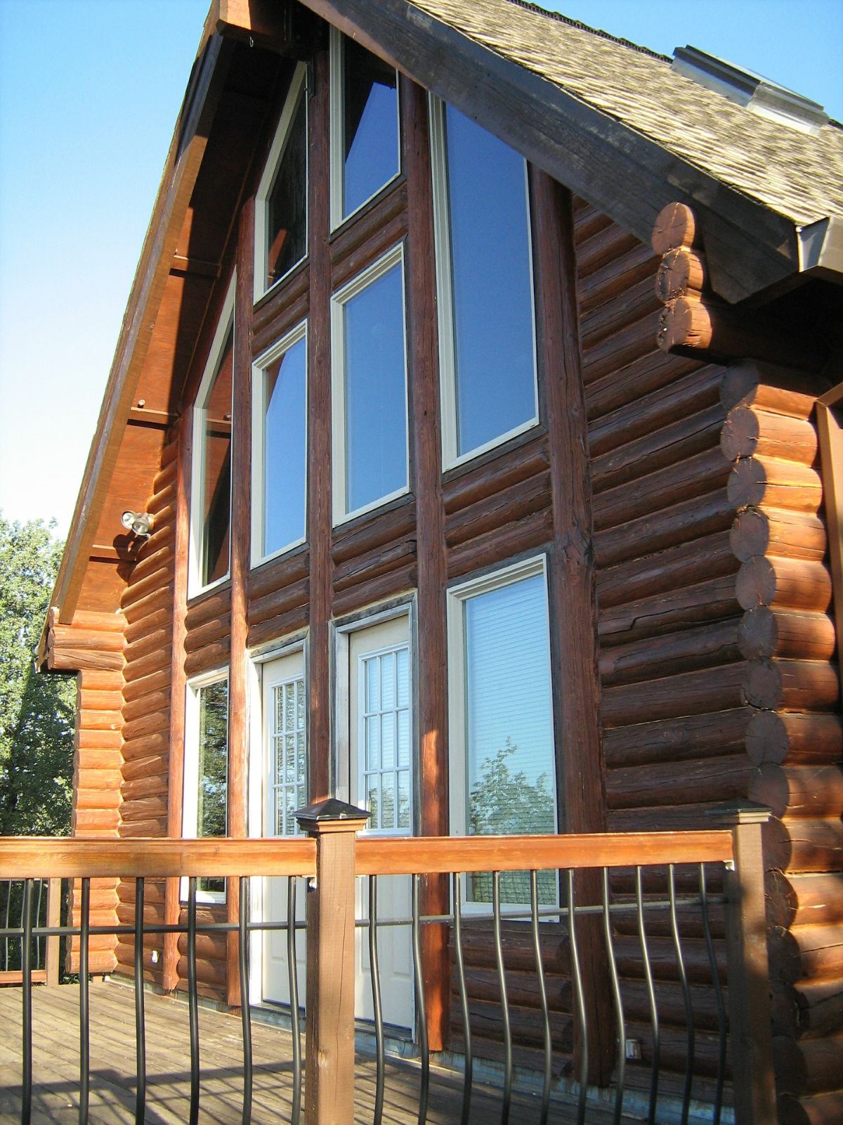 log cabin window