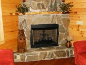 stone fireplace