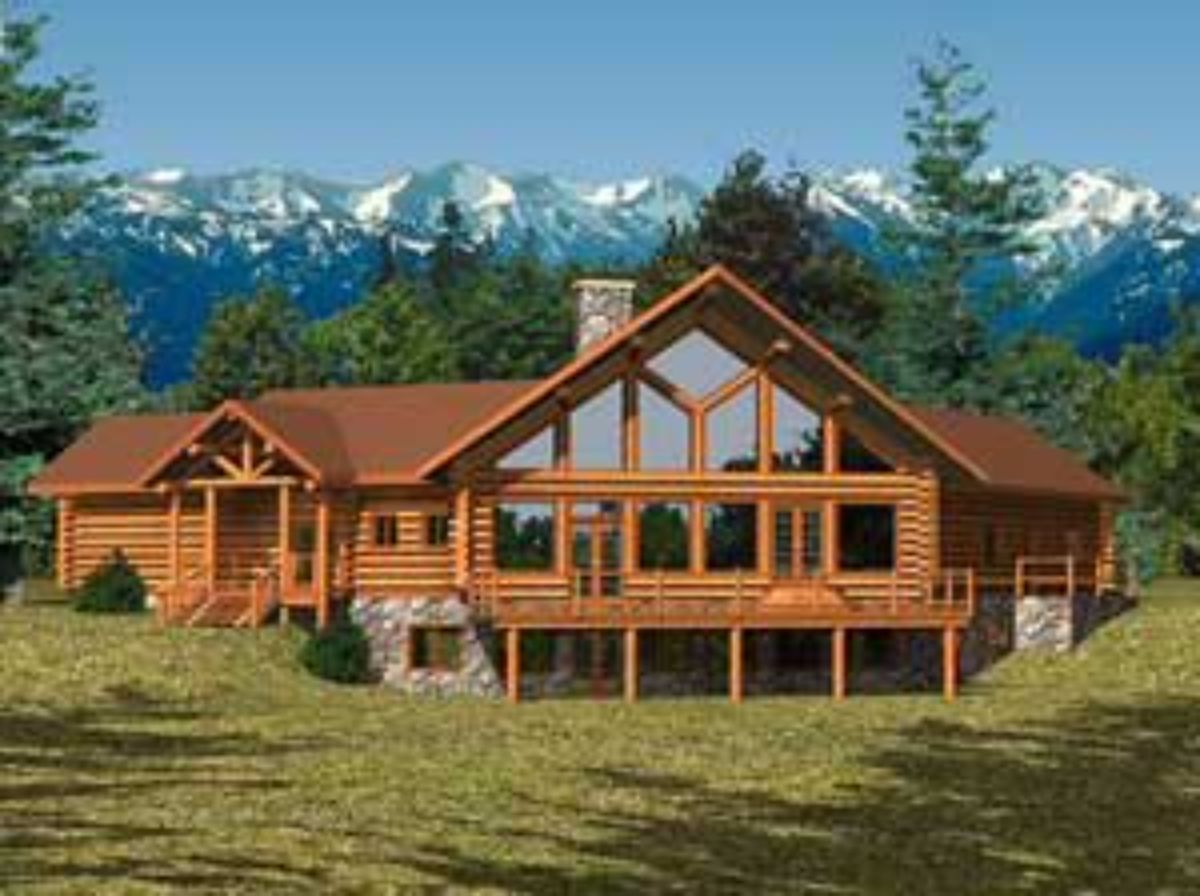 Log home in hills