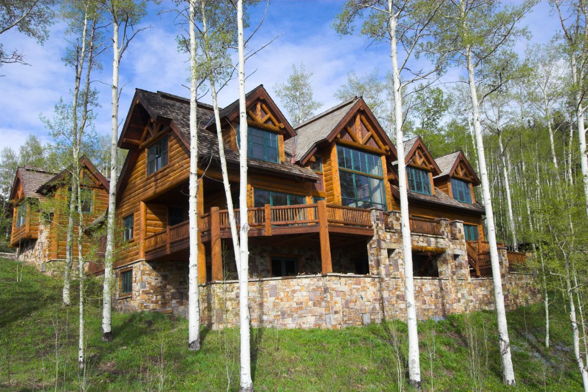 Log Home in woods
