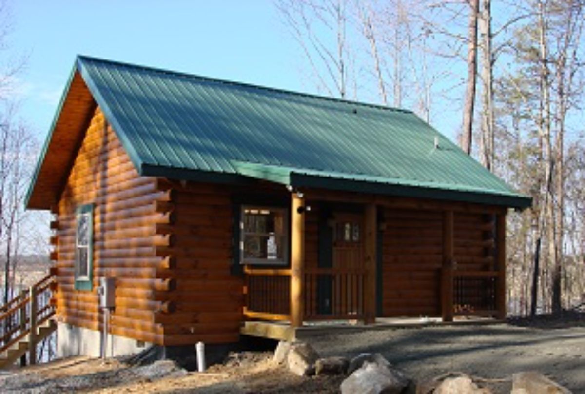 Small cabin on slope