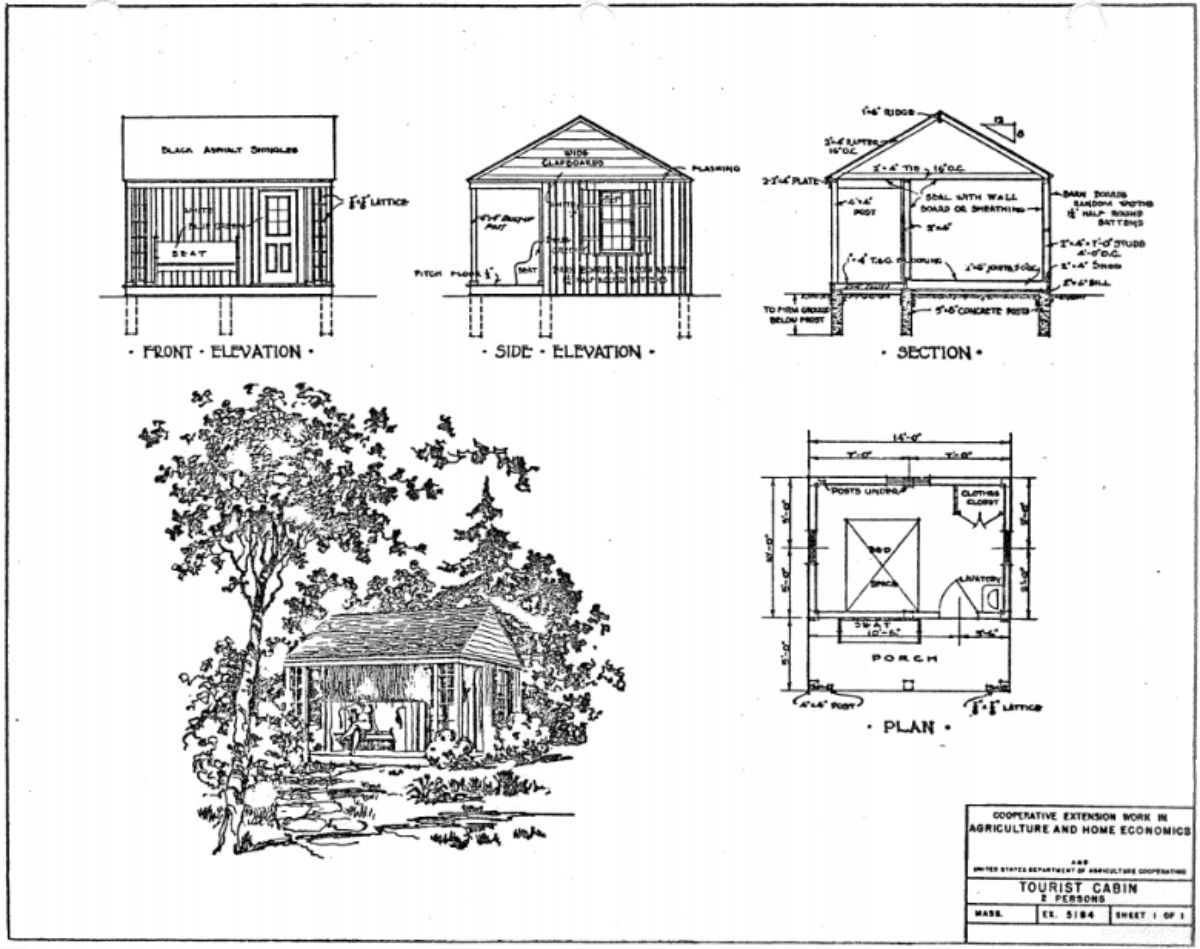 tourist Log cabin design on paper