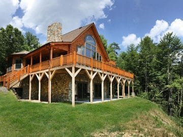 Custom Canyon Falls Log Cabin Has A Welcoming Open Floor Plan