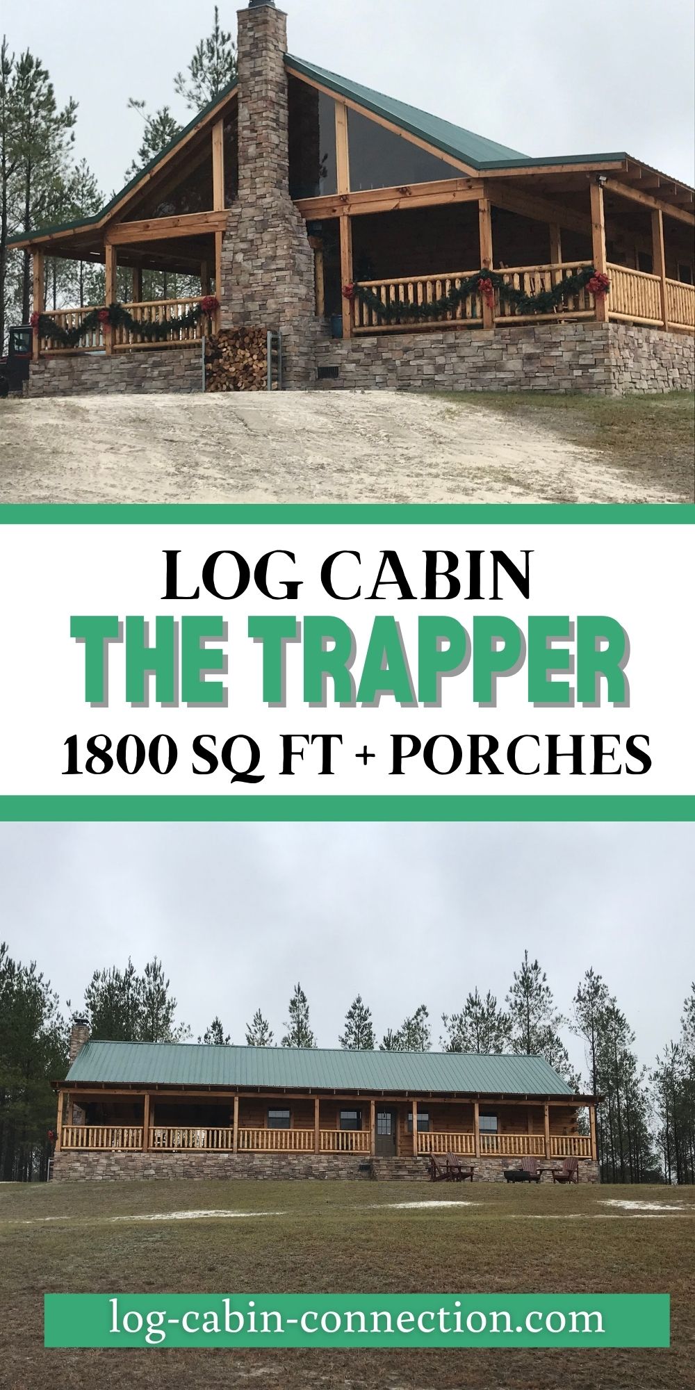 The Trapper Log Cabin Kit WrapAround Porch is Made for Entertaining