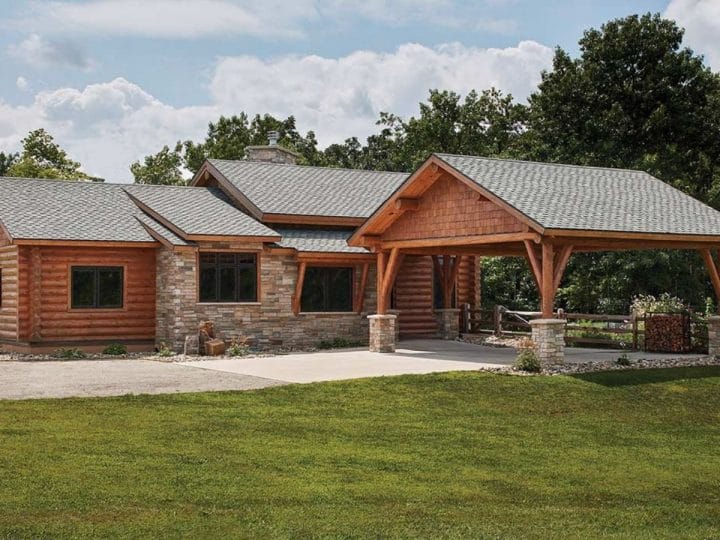 2500 SQ FT Iowa Log Cabin Has a Chef's Kitchen