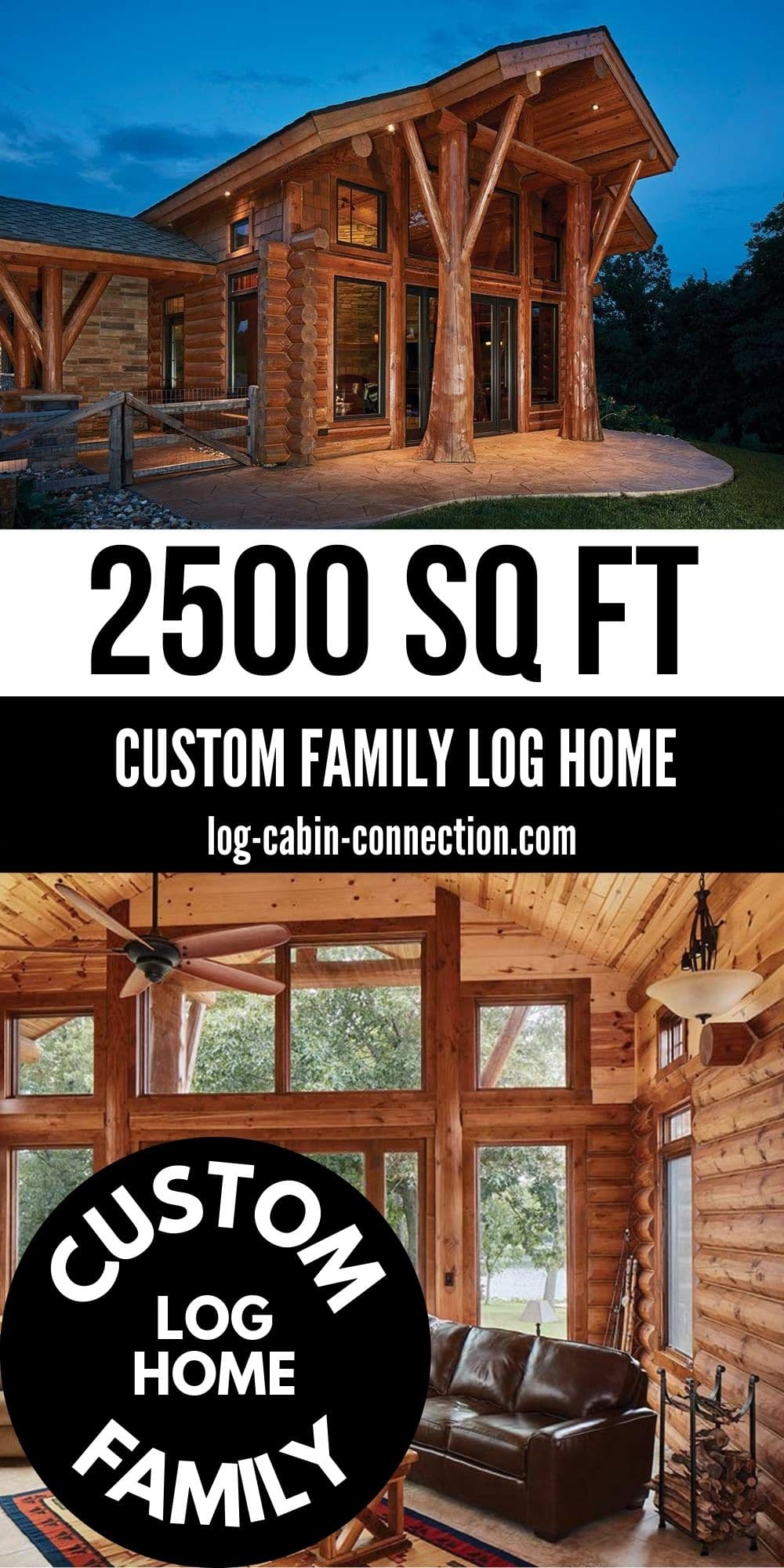 2500 SQ FT Iowa Log Cabin Has a Chef's Kitchen
