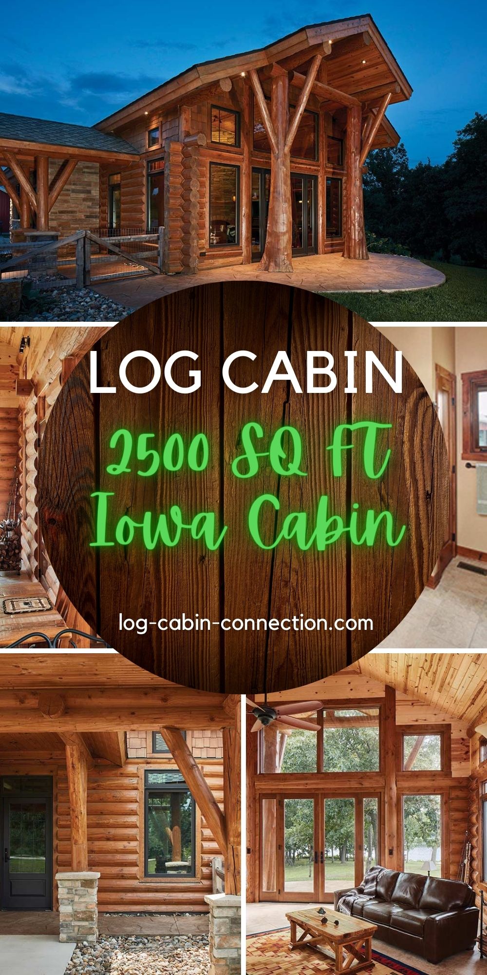 2500 SQ FT Iowa Log Cabin Has a Chef's Kitchen
