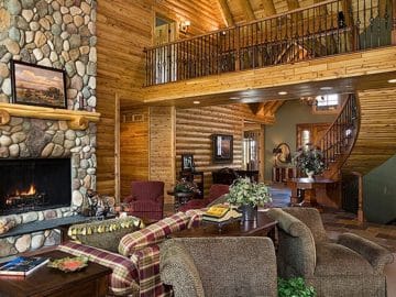 The Northview Lodge Log Home Includes A Gorgeous Basement