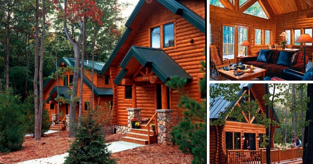 The Boyne Cedar 3 Bedroom Log Cabin Tour with Cabin Plans