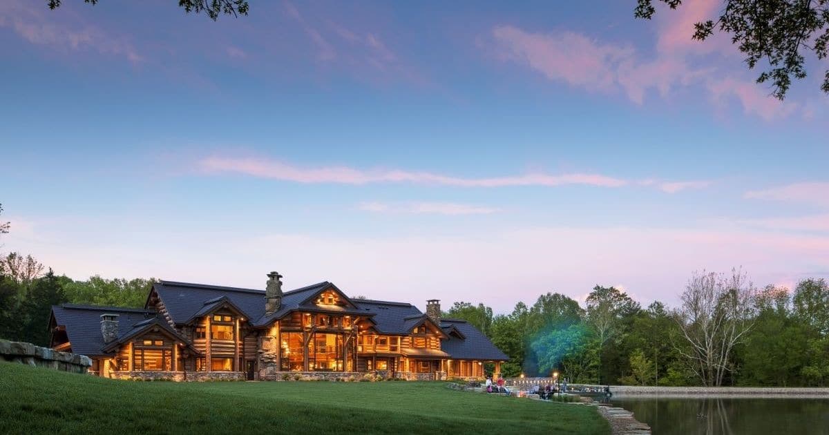 Picture of This Breathtaking Log Cabin Includes An Indoor Bowling Alley