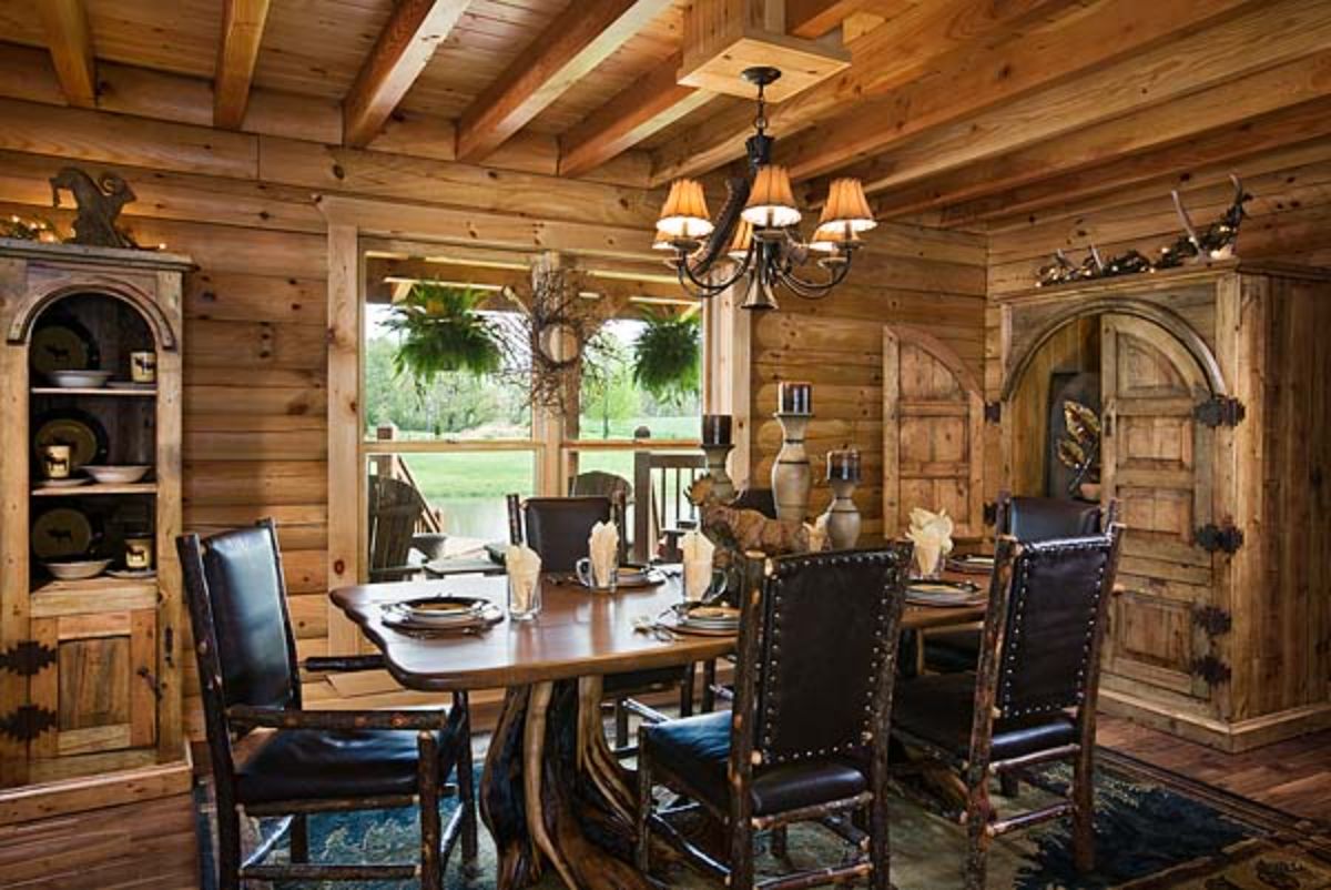 dining table with leather covered dining chairs and window in background