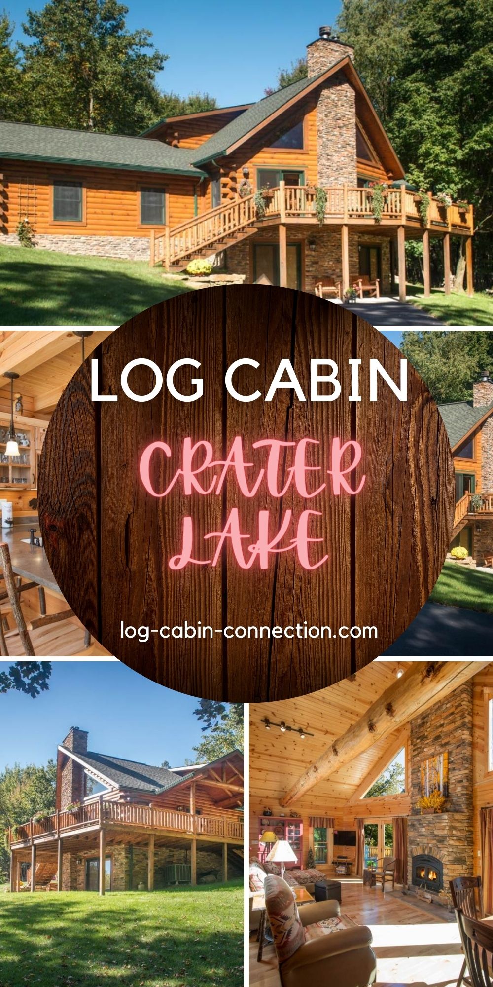 The Crater Lake Log Cabin Includes an Attached 2-Car Garage