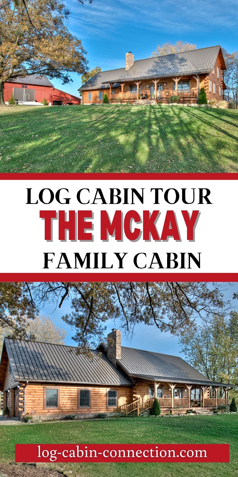 McKay Rustic Log Cabin Has a Barn Style Attached Garage