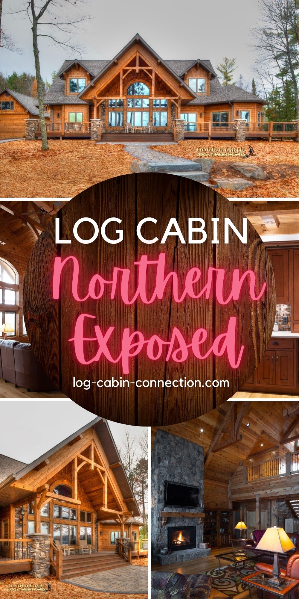 Northern Exposed Log Cabin Combines Gorgeous Stone and Woodwork