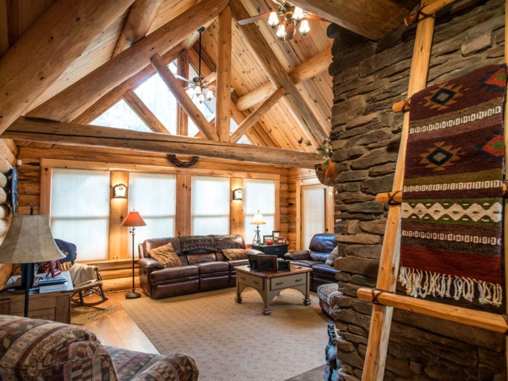 Sophisticated Rustic Style is the Hallmark of The Tweed's Log Cabin