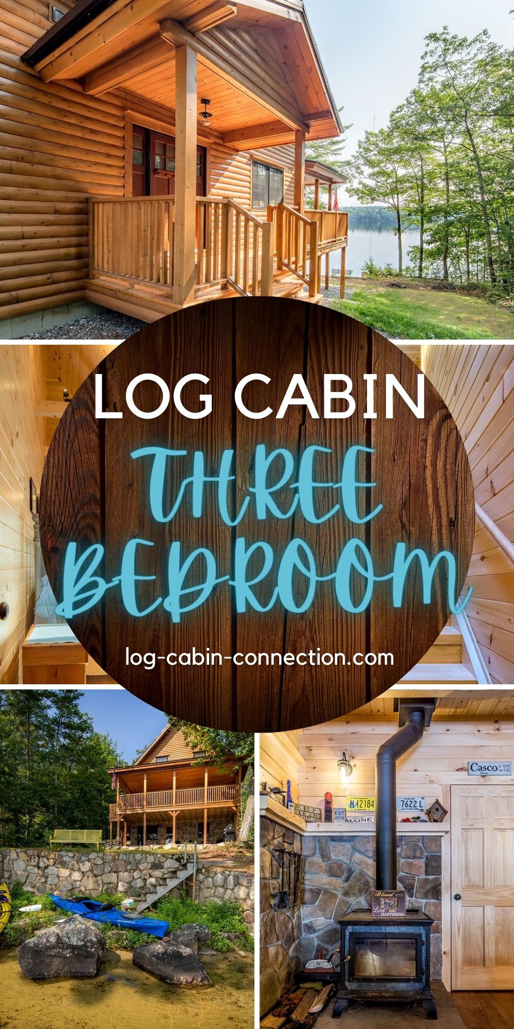 3 Bedroom Log Cabin Overlooks Lake with Beautiful Style