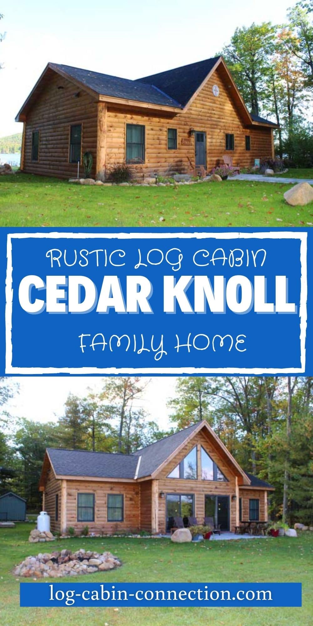 This Lakeside Cedar Knoll Log Home is a Cozy Retreat