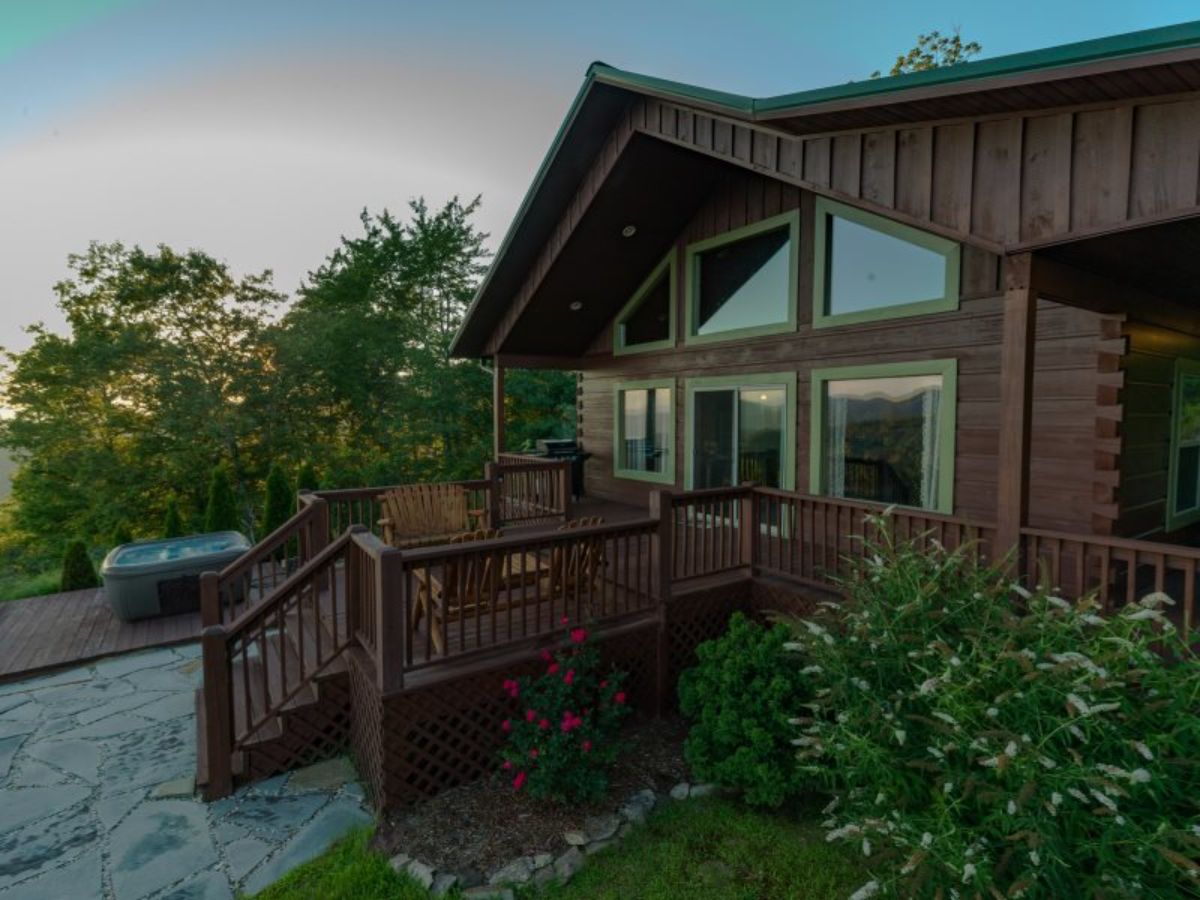 side of cabin porch