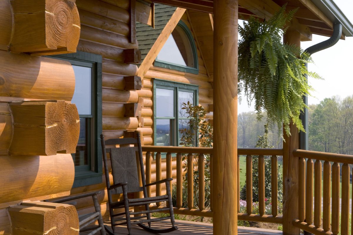 rocking chair under covered porch