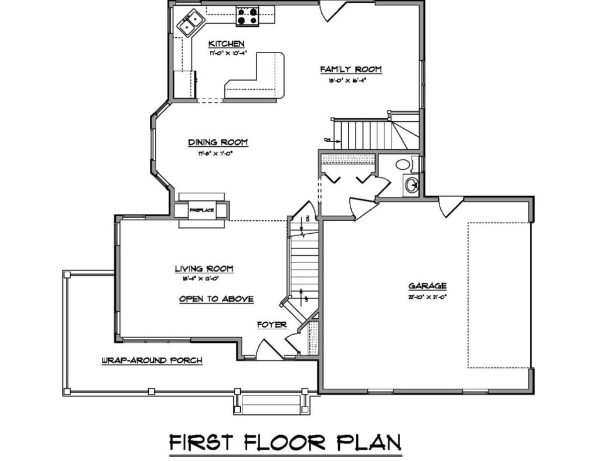 picture of floor plan for first floor of log cabin