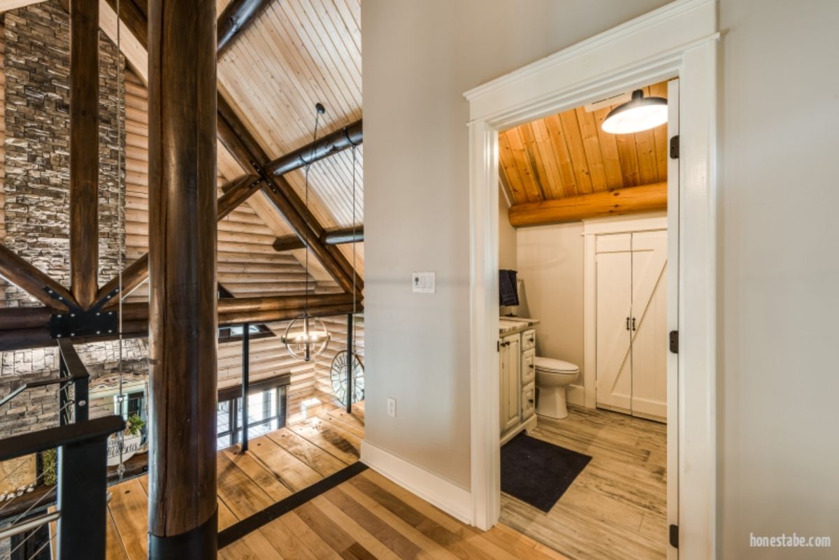 view into bathroom from loft landing