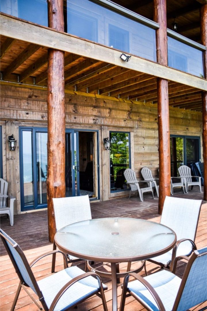 The Lake Huron Log Cabin Features Breathtaking Views