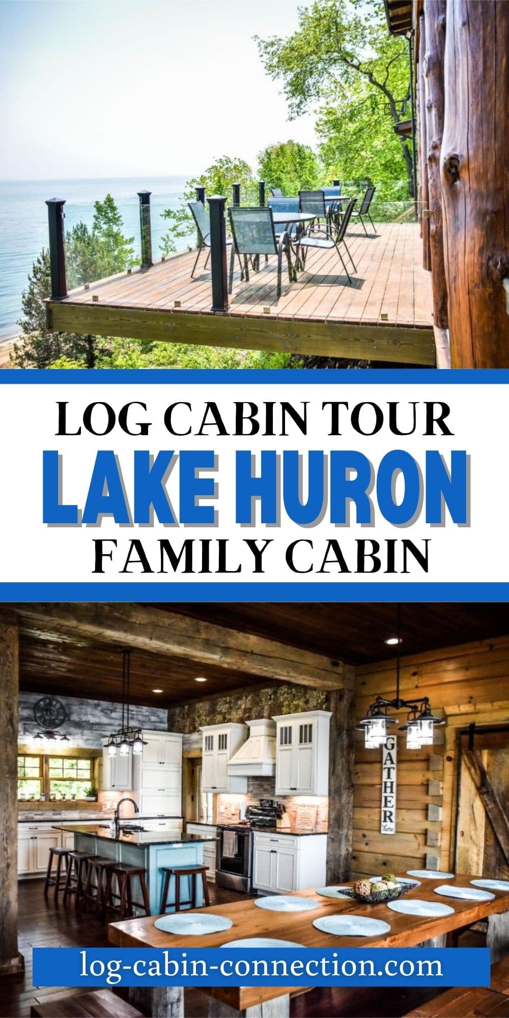 The Lake Huron Log Cabin Features Breathtaking Views