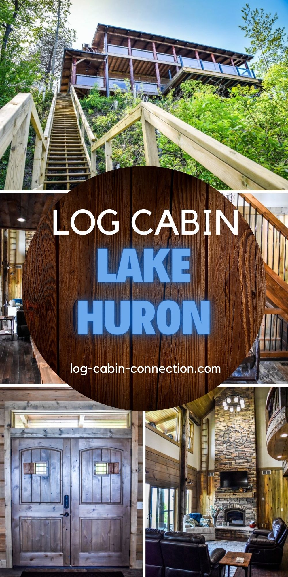 The Lake Huron Log Cabin Features Breathtaking Views