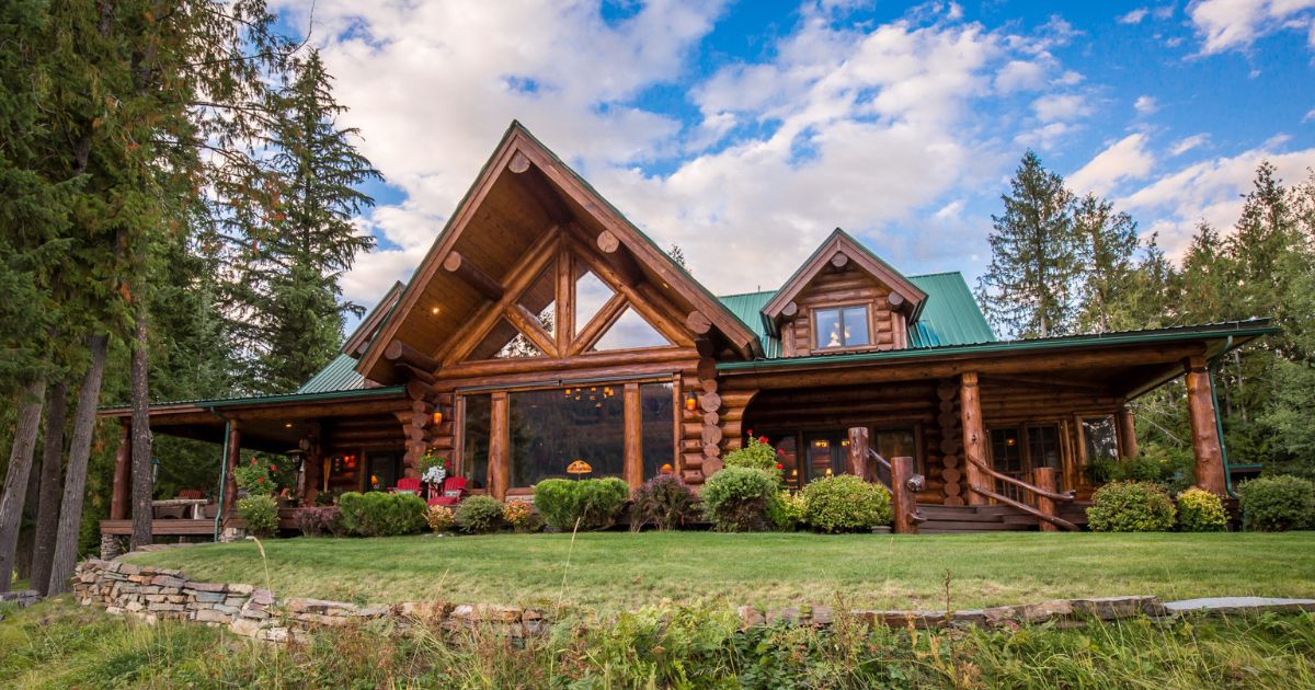 The Sawtooth Log Cabin Master Bathroom is Incredible