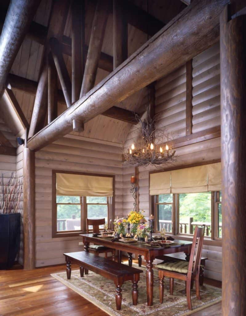 Smaller Sebec Log Cabin Makes Loft Space Functional