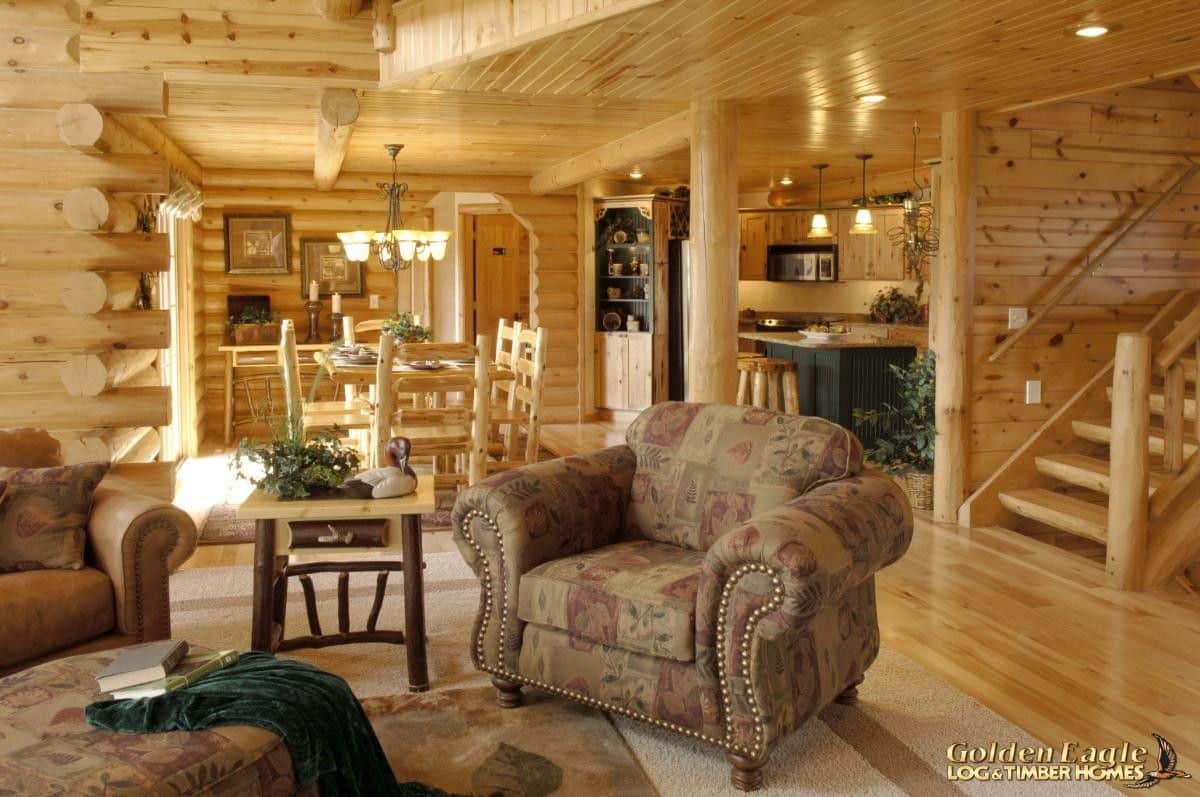 comfy big chair with kitchen in background