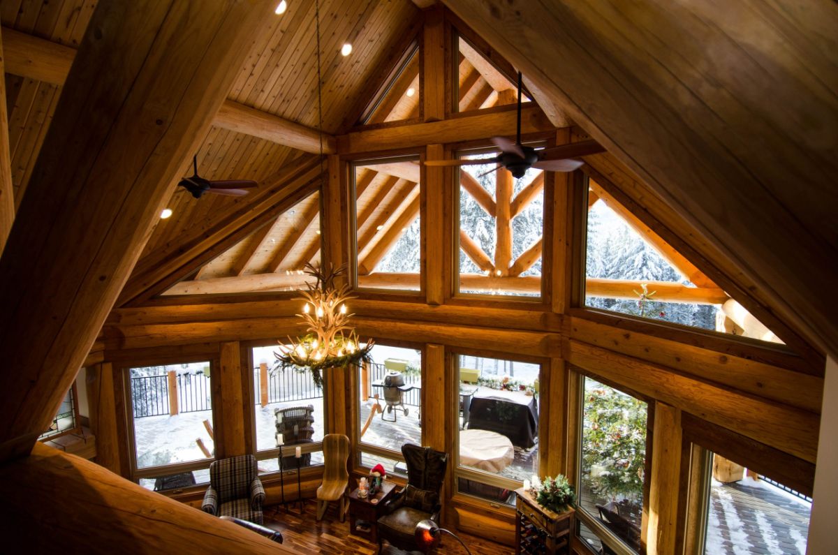 view from loft landing of great wall of windows