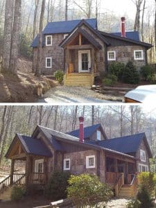 collage image of cabin pictures