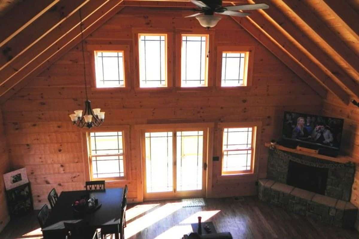 view of great room from loft above