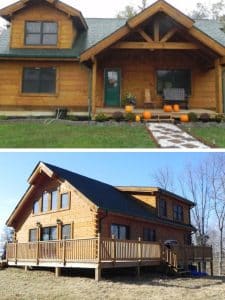 collage image of cabin exteriors