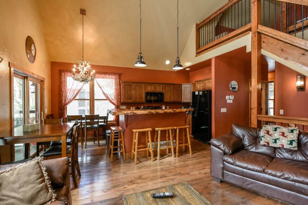 bar with stools in kitchen on island