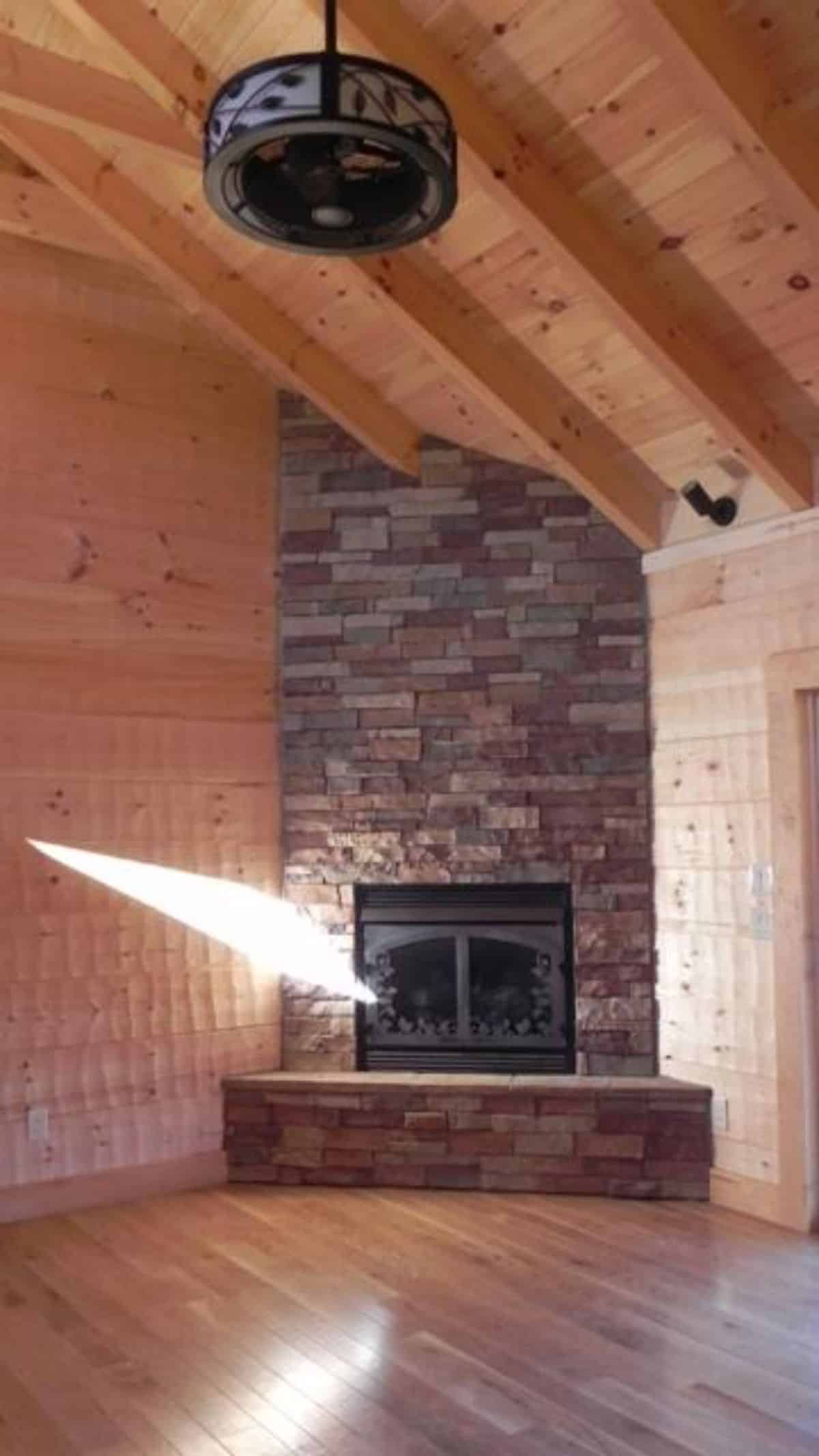 fireplace against corner of room