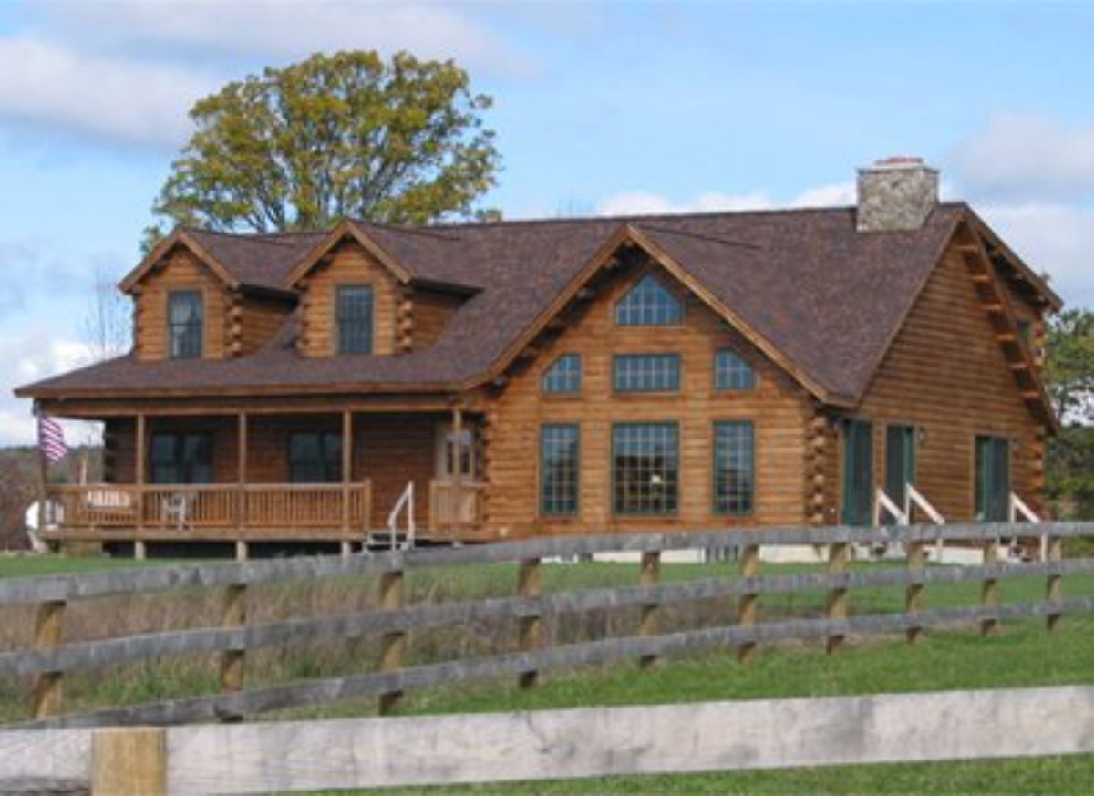 windows of glass on front of cabin