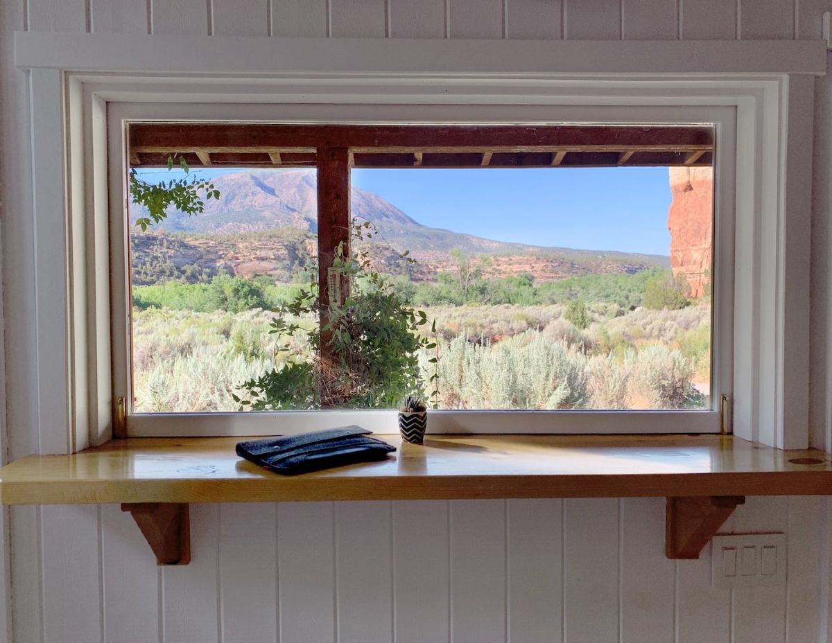 window with wide sill for a table