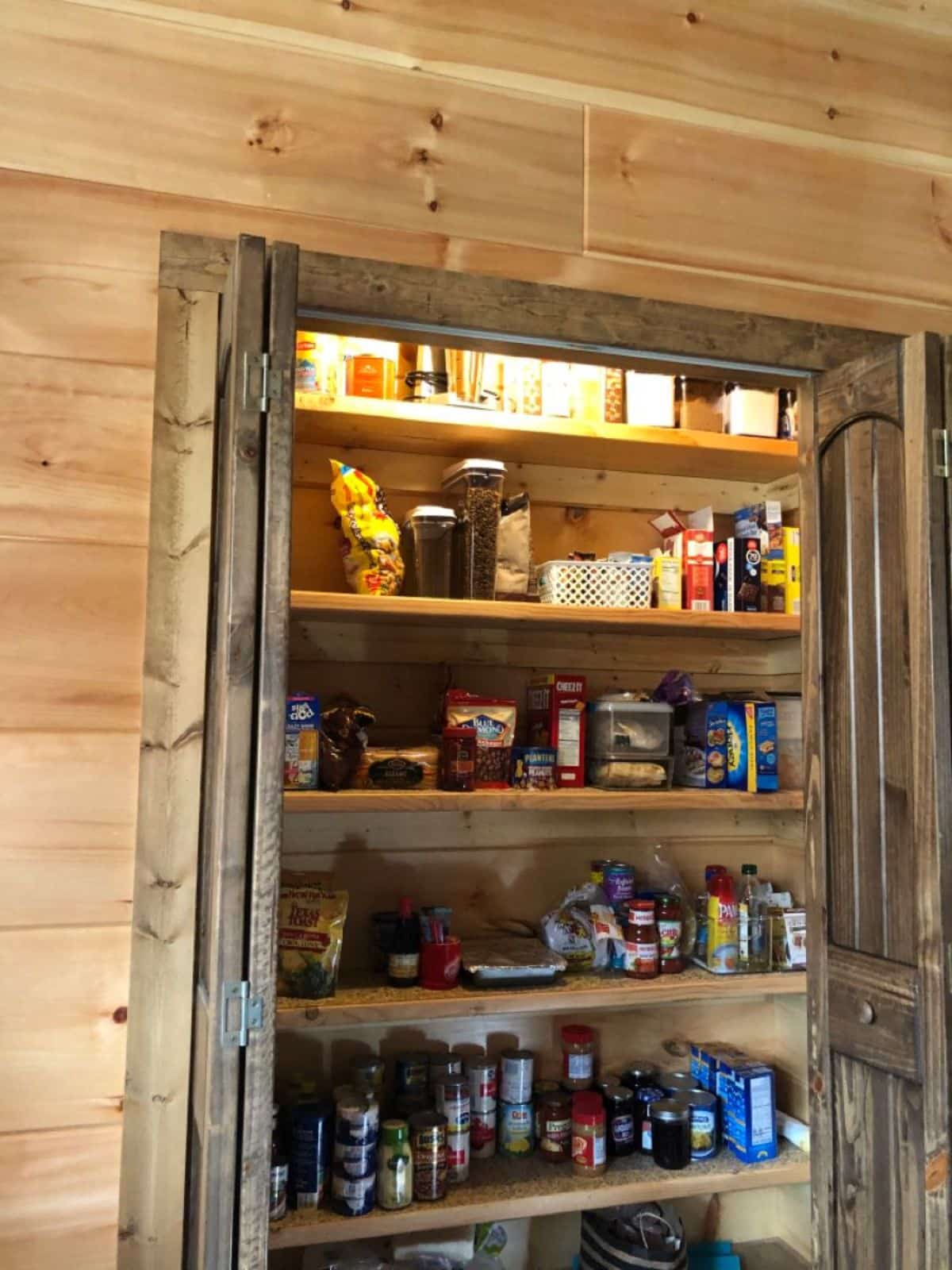 open doors to pantry
