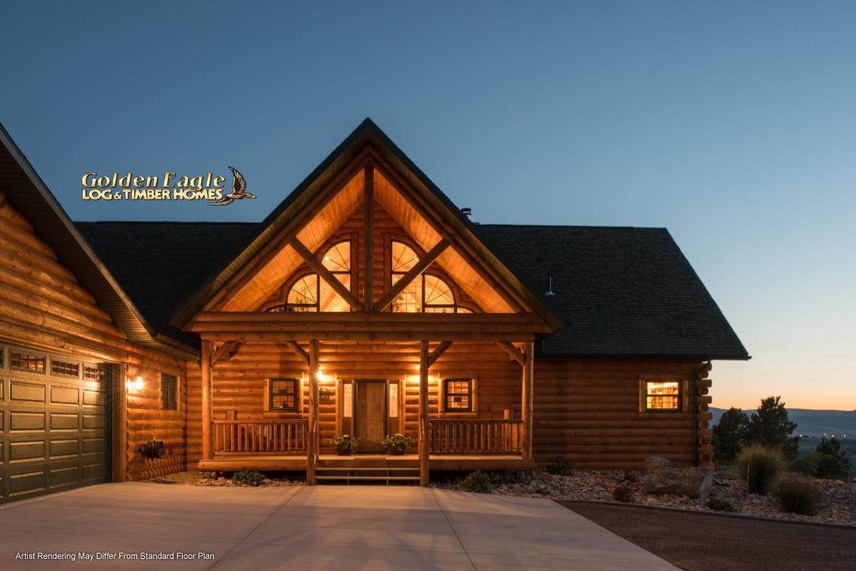 entrance to cabin after dark