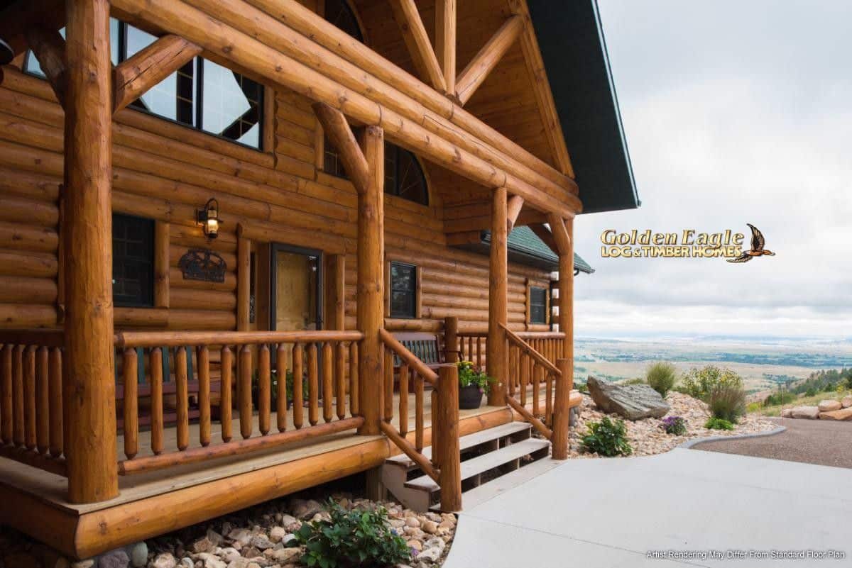 covered porch on front of cabin